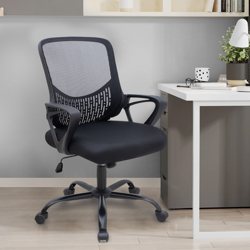 Καρέκλα γραφείου Freda Megapap με ύφασμα Mesh χρώμα μαύρο 65x65x90/100εκ. - Hippiehome.gr