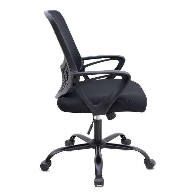 Καρέκλα γραφείου Freda Megapap με ύφασμα Mesh χρώμα μαύρο 65x65x90/100εκ. - Hippiehome.gr