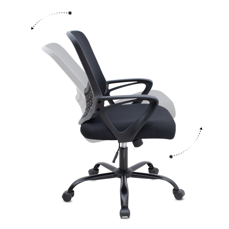 Καρέκλα γραφείου Freda Megapap με ύφασμα Mesh χρώμα μαύρο 65x65x90/100εκ. - Hippiehome.gr