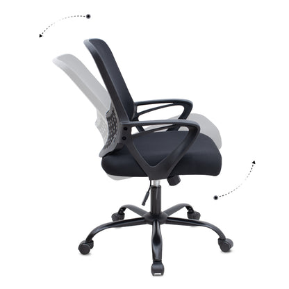 Καρέκλα γραφείου Freda Megapap με ύφασμα Mesh χρώμα μαύρο 65x65x90/100εκ. - Hippiehome.gr