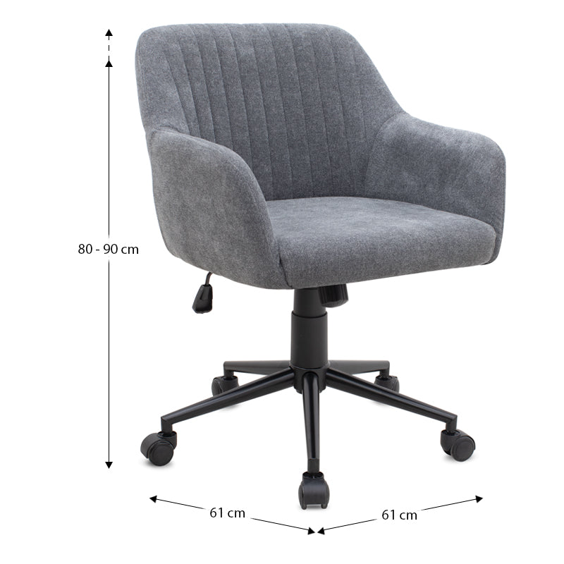 Καρέκλα γραφείου Alice Megapap υφασμάτινη χρώμα γκρι 61x61x80/90εκ. - Hippiehome.gr