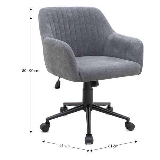 Καρέκλα γραφείου Alice Megapap υφασμάτινη χρώμα γκρι 61x61x80/90εκ. - Hippiehome.gr