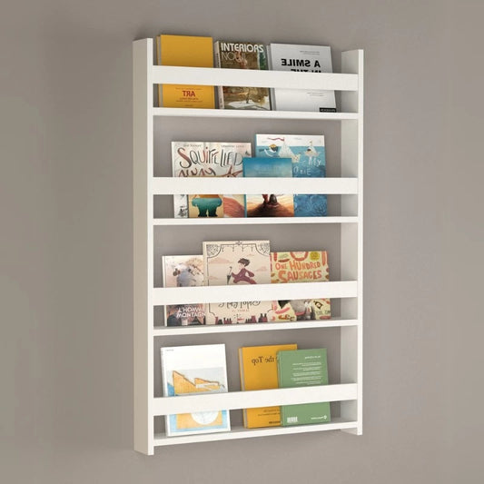 Επιτοίχια βιβλιοθήκη - ραφιέρα Montessori Megapap από μελαμίνη χρώμα λευκό 70x10x120εκ. - Hippiehome.gr