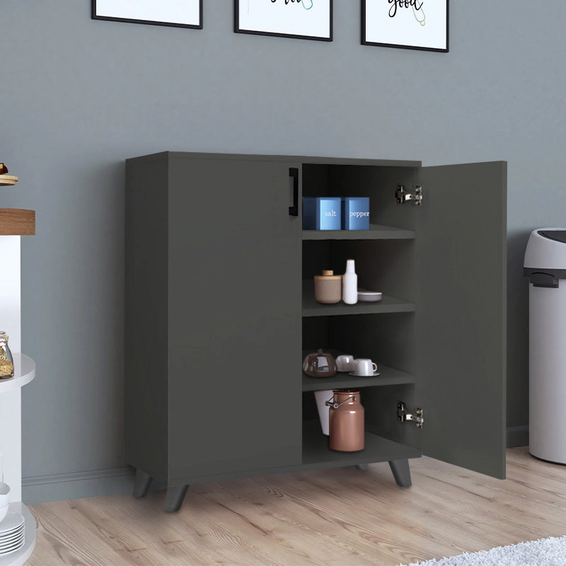 Ντουλάπι κουζίνας/μπάνιου - Παπουτσοθήκη Lilly Megapap χρώμα ανθρακί 72x32,5x88εκ. - Hippiehome.gr