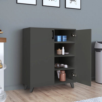 Ντουλάπι κουζίνας/μπάνιου - Παπουτσοθήκη Lilly Megapap χρώμα ανθρακί 72x32,5x88εκ. - Hippiehome.gr