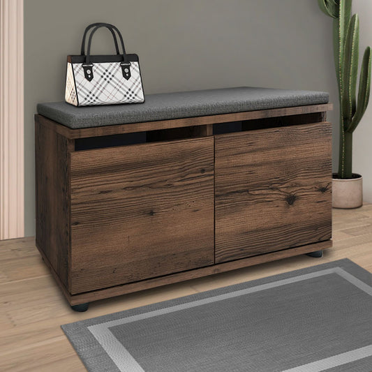 Παπουτσοθήκη Twain Megapap 8 ζευγών χρώμα καπνιστή καρυδιά 80x35x42εκ. - Hippiehome.gr