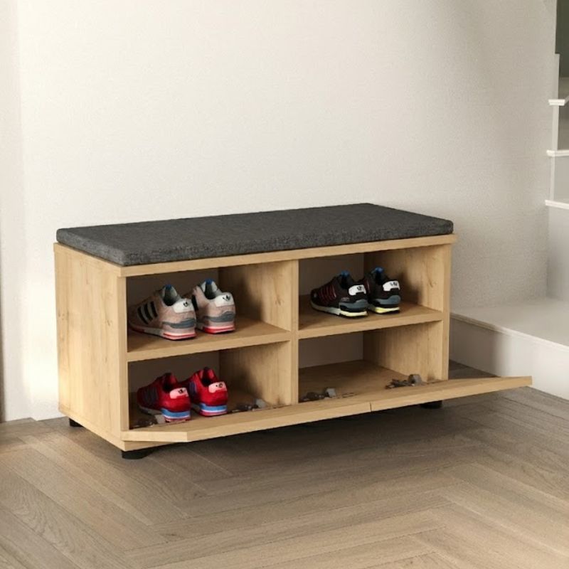 Παπουτσοθήκη Twain Megapap 8 ζευγών χρώμα sapphire oak 80x35x42εκ. - Hippiehome.gr