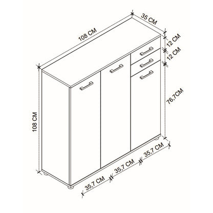 Παπουτσοθήκη - ντουλάπι Polly Megapap χρώμα pine oak 108x35x108εκ. - Hippiehome.gr
