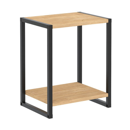 Κομοδίνο Gina Megapap χρώμα sapphire oak - μαύρο 39x30x48εκ. - Hippiehome.gr