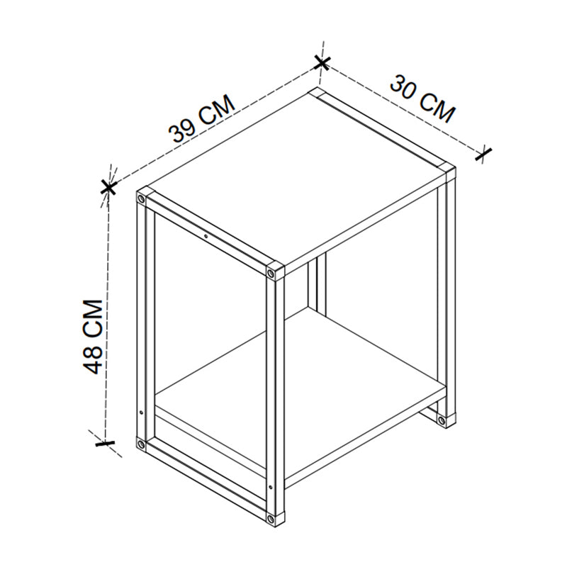 Κομοδίνο Gina Megapap χρώμα ανθρακί - μαύρο 39x30x48εκ. - Hippiehome.gr