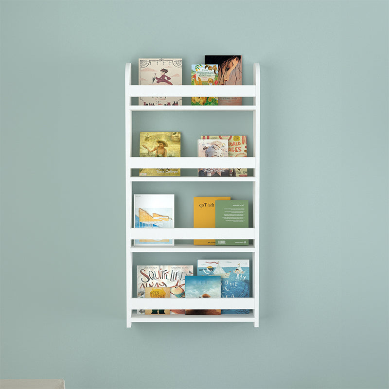 Επιτοίχια βιβλιοθήκη - ραφιέρα Montessori Megapap χρώμα λευκό 60x15x120εκ. - Hippiehome.gr