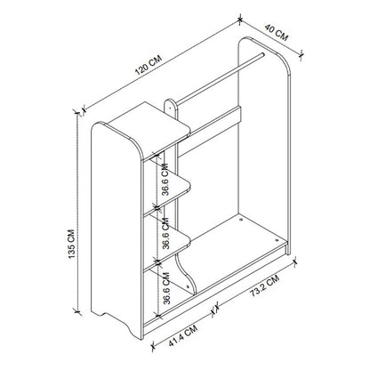 Έπιπλο εισόδου Rozesme Megapap χρώμα λευκό 120x40x135εκ. - Hippiehome.gr