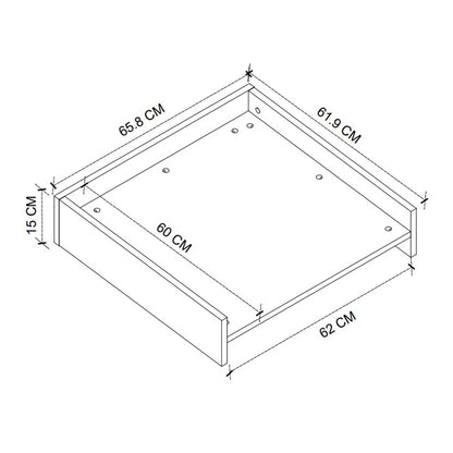 Βάση στήριξης πλυντηρίου - στεγνωτηρίου Sunta Megapap χρώμα λευκό 65,8x61,9x15εκ. - Hippiehome.gr