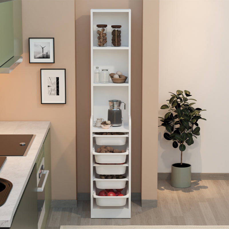 Έπιπλο κουζίνας - μπάνιου Utah Megapap με 5 συρτάρια χρώμα λευκό 34,6x44,3x178εκ. - Hippiehome.gr