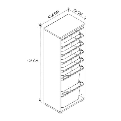 Συρταριέρα κουζίνας - μπάνιου Kayra Megapap με 7 συρτάρια χρώμα λευκό 45,4x30x125εκ. - Hippiehome.gr