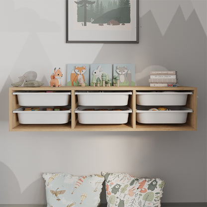 Συρταριέρα επιτοίχια Pavia Megapap με 6 συρτάρια χρώμα sapphire oak 132x31x30,7εκ. - Hippiehome.gr