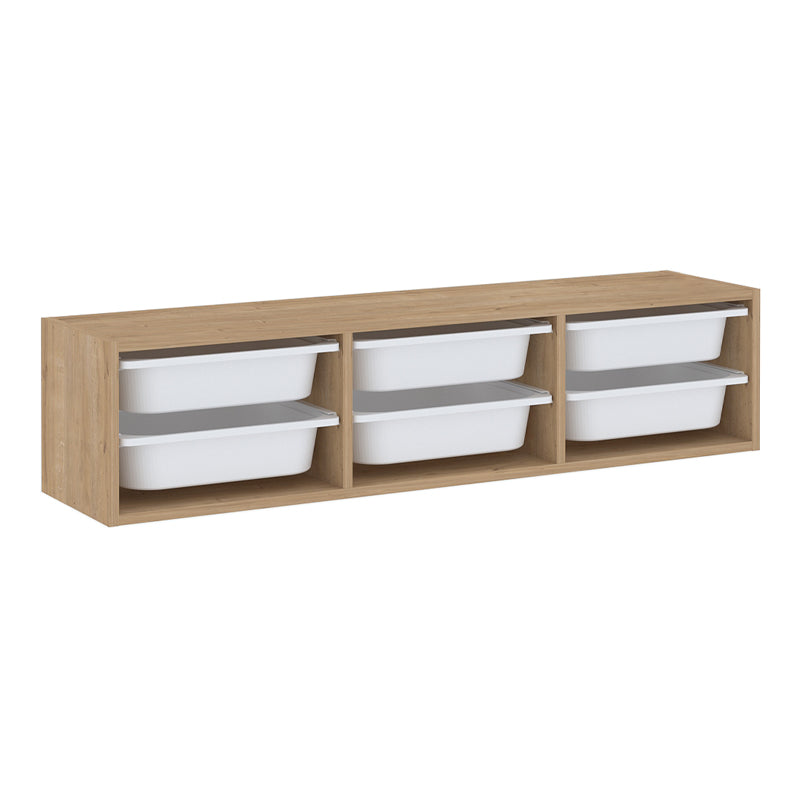 Συρταριέρα επιτοίχια Pavia Megapap με 6 συρτάρια χρώμα sapphire oak 132x31x30,7εκ. - Hippiehome.gr