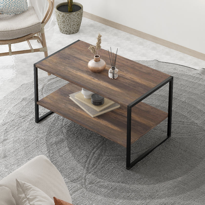 Τραπεζάκι σαλονιού Giza Megapap χρώμα rustic καρυδί 90,2x50,3x50,4εκ. - Hippiehome.gr