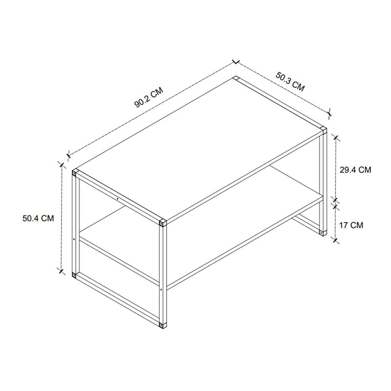 Τραπεζάκι σαλονιού Giza Megapap χρώμα rustic καρυδί 90,2x50,3x50,4εκ. - Hippiehome.gr