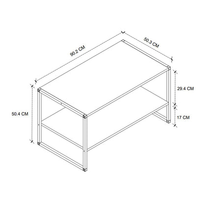 Τραπεζάκι σαλονιού Giza Megapap χρώμα rustic καρυδί 90,2x50,3x50,4εκ. - Hippiehome.gr