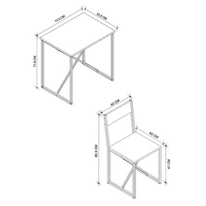 Τραπεζαρία Maysa Megapap Σετ 3 τμχ χρώμα pine oak 72,5x52,5x71,8εκ. - Hippiehome.gr