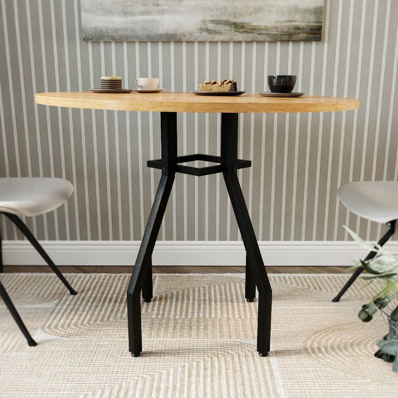 Τραπέζι Roma Megapap χρώμα pine oak Ø80x75εκ. - Hippiehome.gr