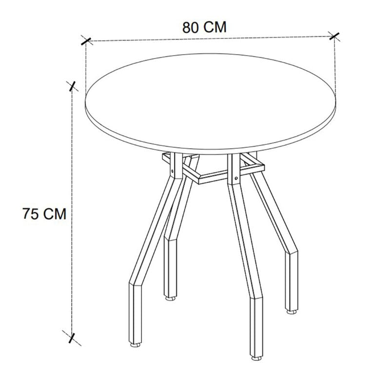 Τραπέζι Roma Megapap χρώμα pine oak Ø80x75εκ. - Hippiehome.gr