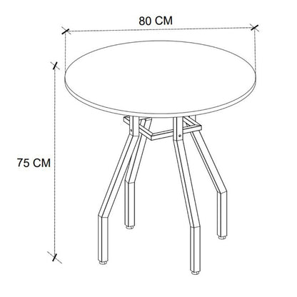 Τραπέζι Roma Megapap χρώμα pine oak Ø80x75εκ. - Hippiehome.gr