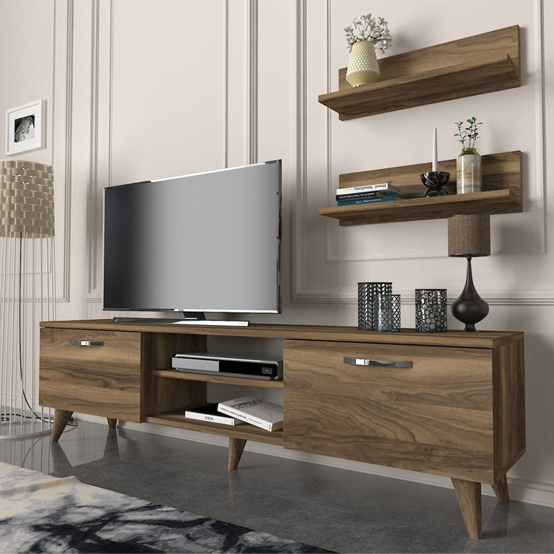 Έπιπλο τηλεόρασης Colin Megapap χρώμα καρυδί 150x29,5x40,6εκ. - Hippiehome.gr