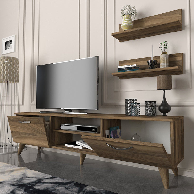 Έπιπλο τηλεόρασης Colin Megapap χρώμα καρυδί 150x29,5x40,6εκ. - Hippiehome.gr