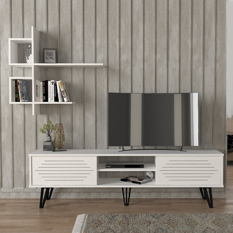 Σύνθεση τηλεόρασης Salerno Megapap χρώμα λευκό 180x35x51εκ. - Hippiehome.gr
