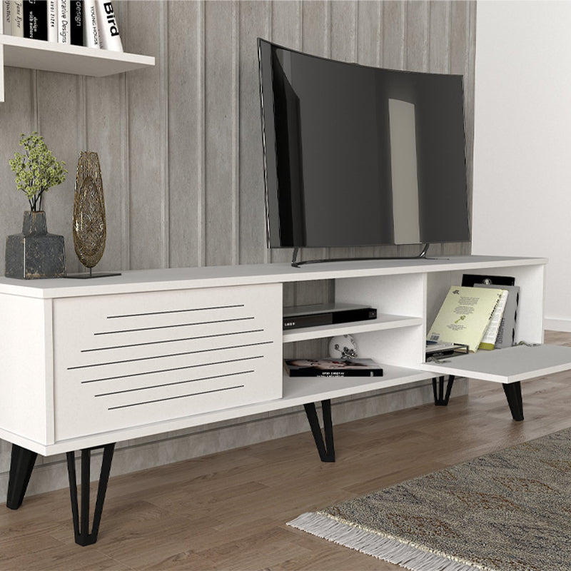 Σύνθεση τηλεόρασης Salerno Megapap χρώμα λευκό 180x35x51εκ. - Hippiehome.gr