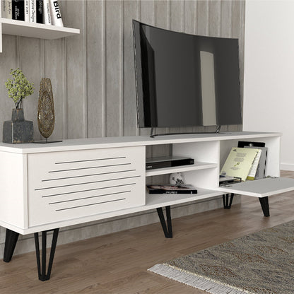 Σύνθεση τηλεόρασης Salerno Megapap χρώμα λευκό 180x35x51εκ. - Hippiehome.gr