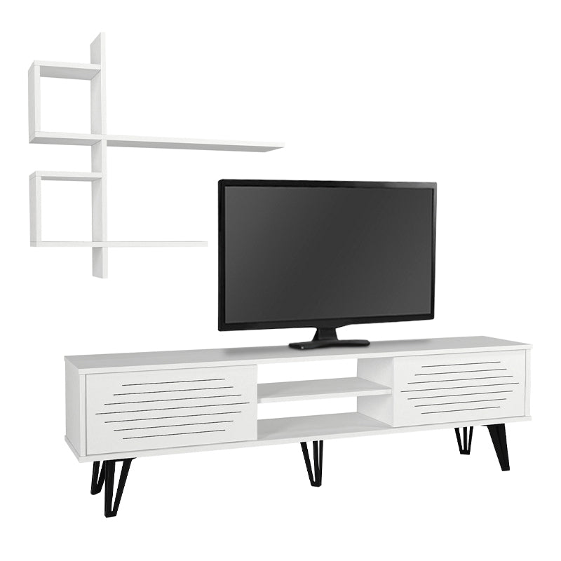 Σύνθεση τηλεόρασης Salerno Megapap χρώμα λευκό 180x35x51εκ. - Hippiehome.gr