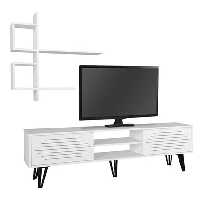 Σύνθεση τηλεόρασης Salerno Megapap χρώμα λευκό 180x35x51εκ. - Hippiehome.gr