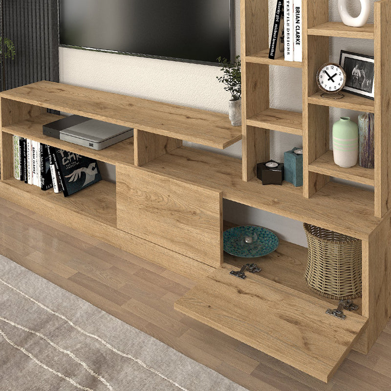 Σύνθεση τηλεόρασης Pesaro Megapap χρώμα sepet oak 165x25x91,3εκ. - Hippiehome.gr