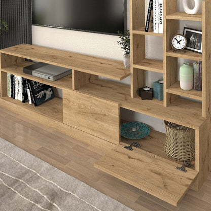 Σύνθεση τηλεόρασης Pesaro Megapap χρώμα sepet oak 165x25x91,3εκ. - Hippiehome.gr