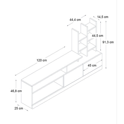 Σύνθεση τηλεόρασης Pesaro Megapap χρώμα sepet oak 165x25x91,3εκ. - Hippiehome.gr
