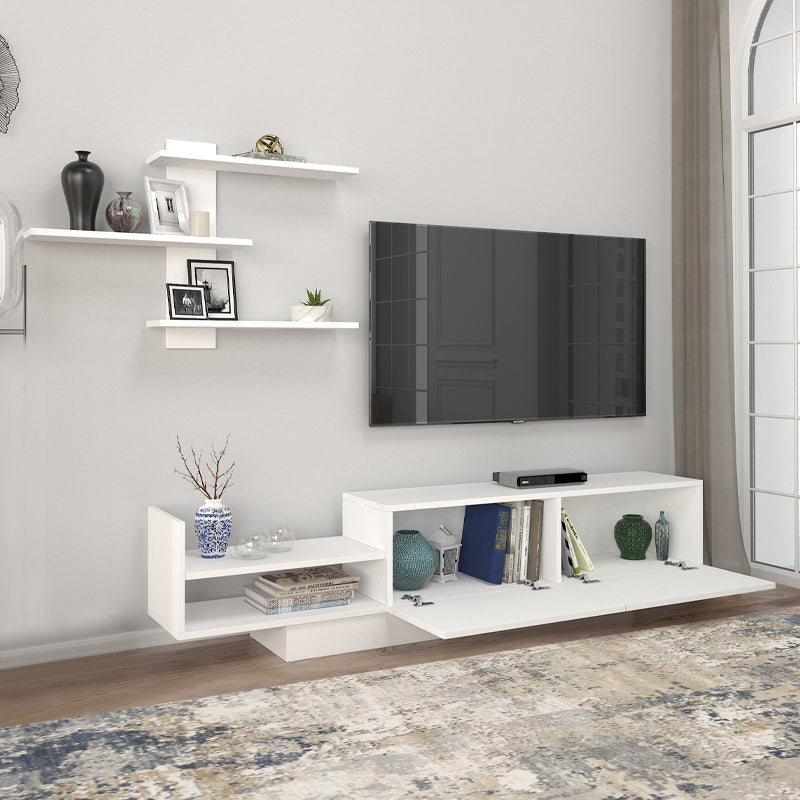 Σύνθεση τηλεόρασης Egemen Megapap χρώμα λευκό 180x32x40εκ. - Hippiehome.gr
