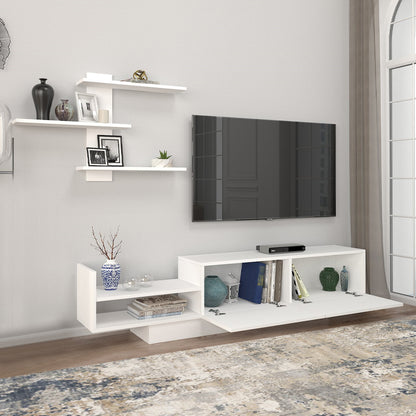 Σύνθεση τηλεόρασης Egemen Megapap χρώμα λευκό 180x32x40εκ. - Hippiehome.gr