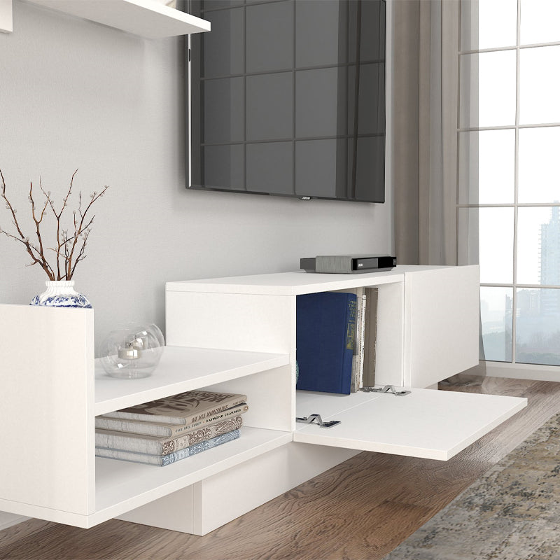 Σύνθεση τηλεόρασης Egemen Megapap χρώμα λευκό 180x32x40εκ. - Hippiehome.gr
