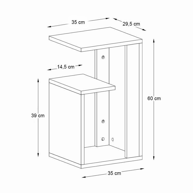 Τραπεζάκι βοηθητικό Rosana Megapap χρώμα μαύρο 35x29,5x60εκ. - Hippiehome.gr