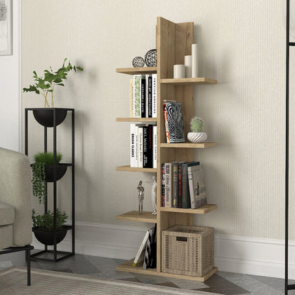 Βιβλιοθήκη Tree Megapap χρώμα sapphire oak 45x21,4x121,8εκ. - Hippiehome.gr