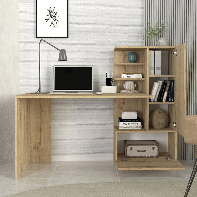 Γραφείο εργασίας Merino Megapap χρώμα sapphire oak 149,5x61,8x120εκ. - Hippiehome.gr