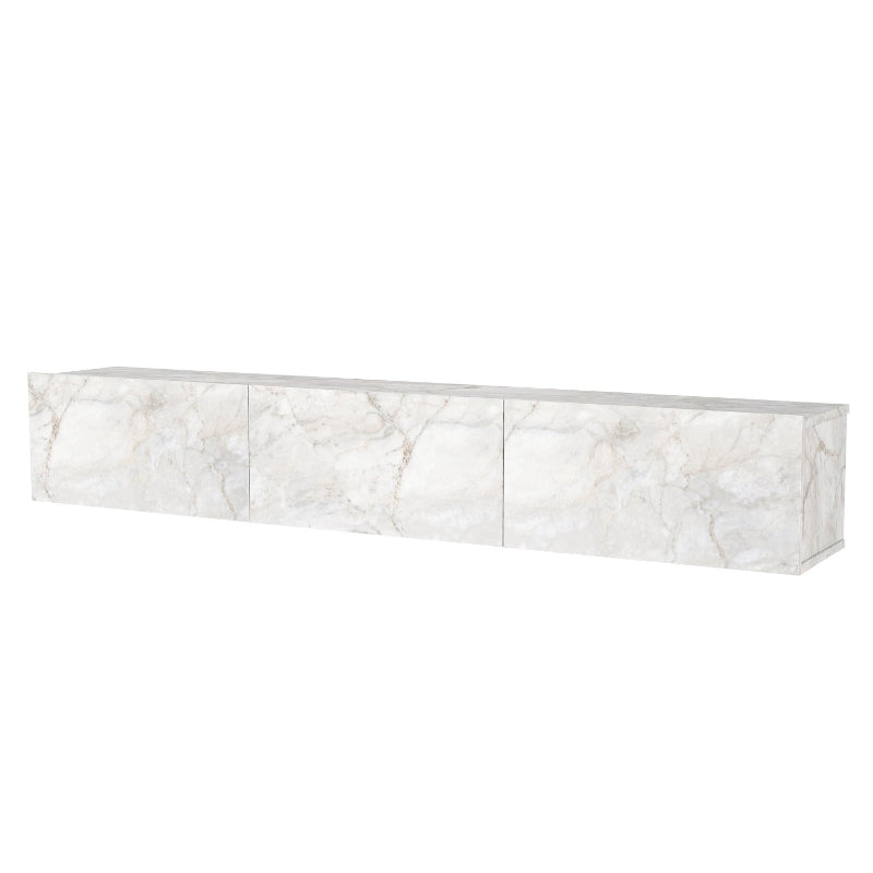 Damla Megapap wall-mounted TV cabinet with LED color white marble effect 180x29.5x29.5cm.