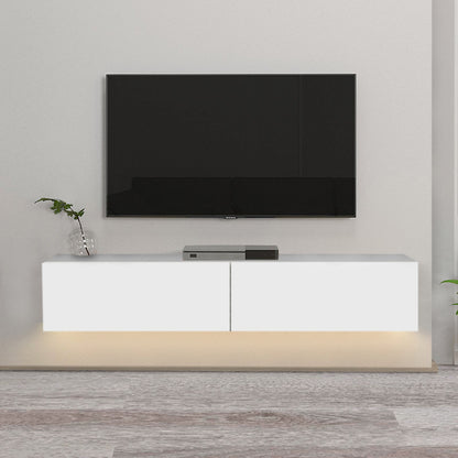 Έπιπλο τηλεόρασης επιτοίχιο Aristo Megapap με LED χρώμα λευκό 135x31,6x25εκ. - Hippiehome.gr