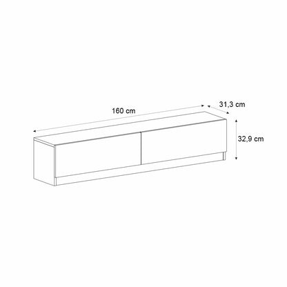 Έπιπλο τηλεόρασης Ahenk Megapap χρώμα καρυδί 160x31,3x32,9εκ. - Hippiehome.gr