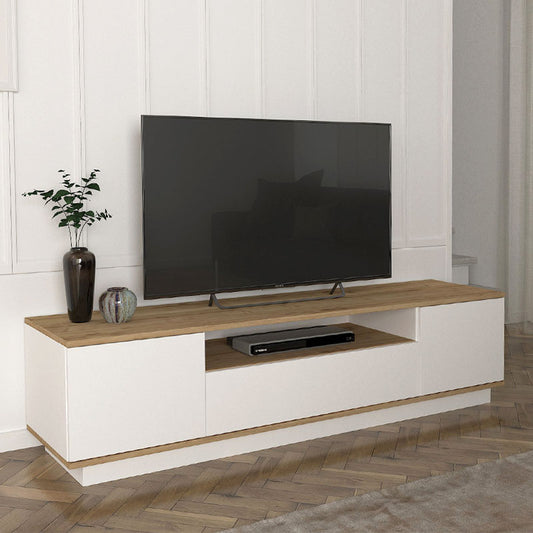 Έπιπλο τηλεόρασης Fedya Megapap χρώμα λευκό - sapphire oak 180x45x44,6εκ. - Hippiehome.gr
