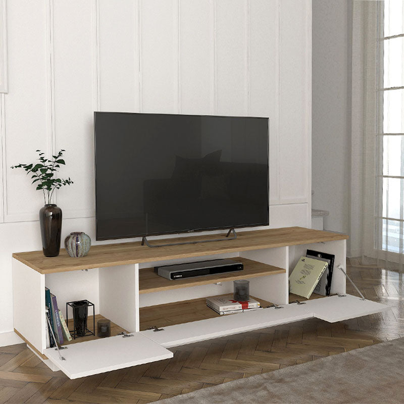 Έπιπλο τηλεόρασης Fedya Megapap χρώμα λευκό - sapphire oak 180x45x44,6εκ. - Hippiehome.gr