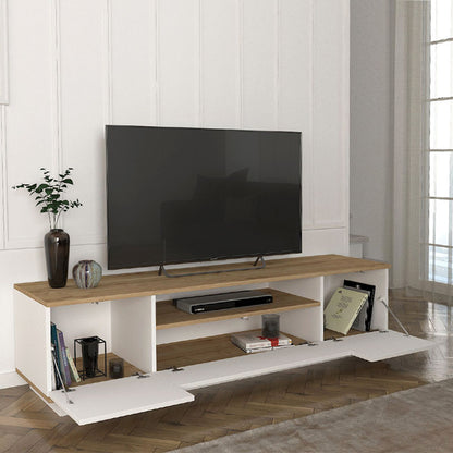 Έπιπλο τηλεόρασης Fedya Megapap χρώμα λευκό - sapphire oak 180x45x44,6εκ. - Hippiehome.gr